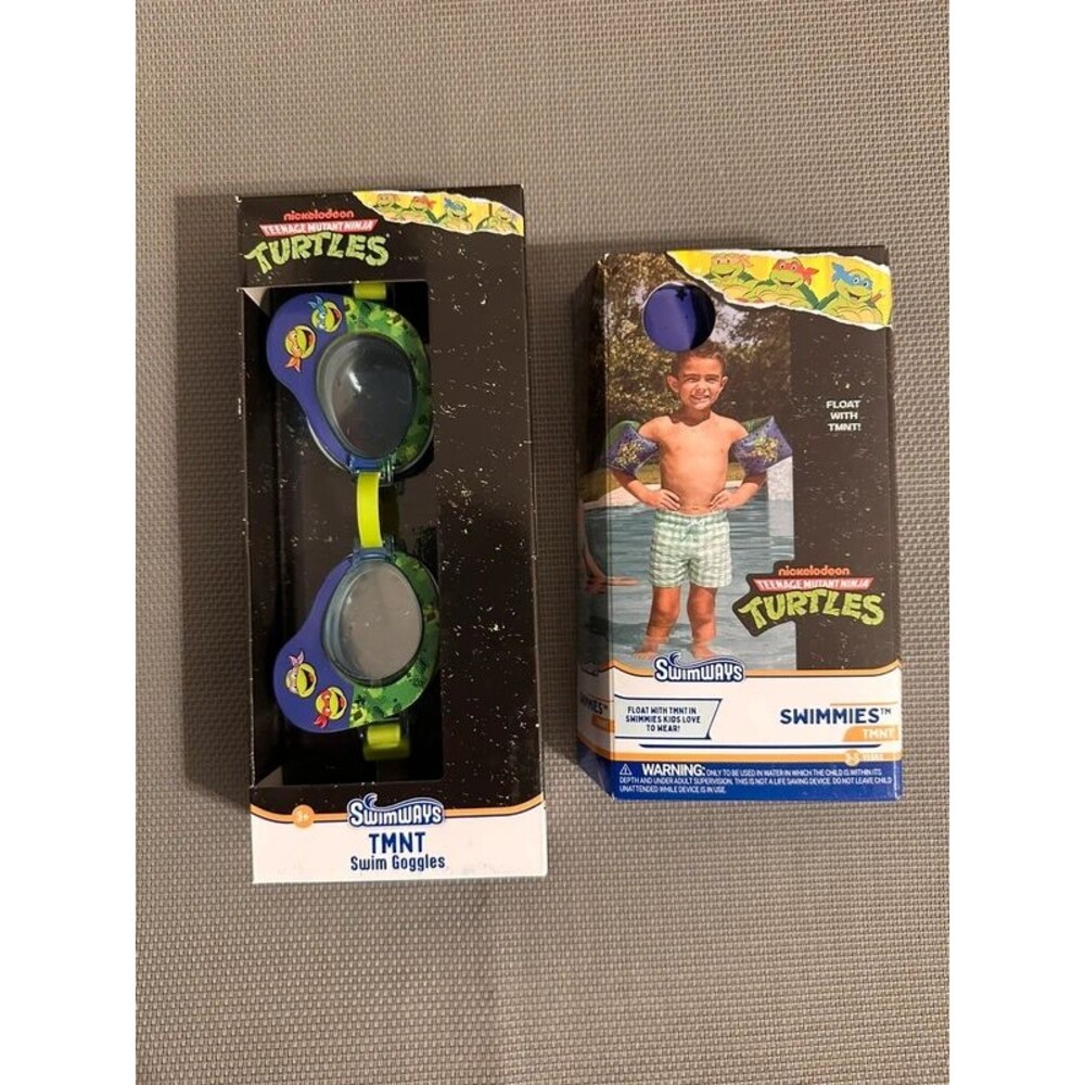 Swimways Teenage Mutant Ninja Turtles Goggles & Swimmies Arm Band Floats, TMNT